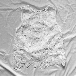 Papaya White Crocheted Lace Crop Top
